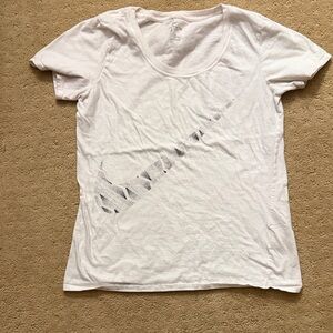Nike Women's White Tee with Gray Logo